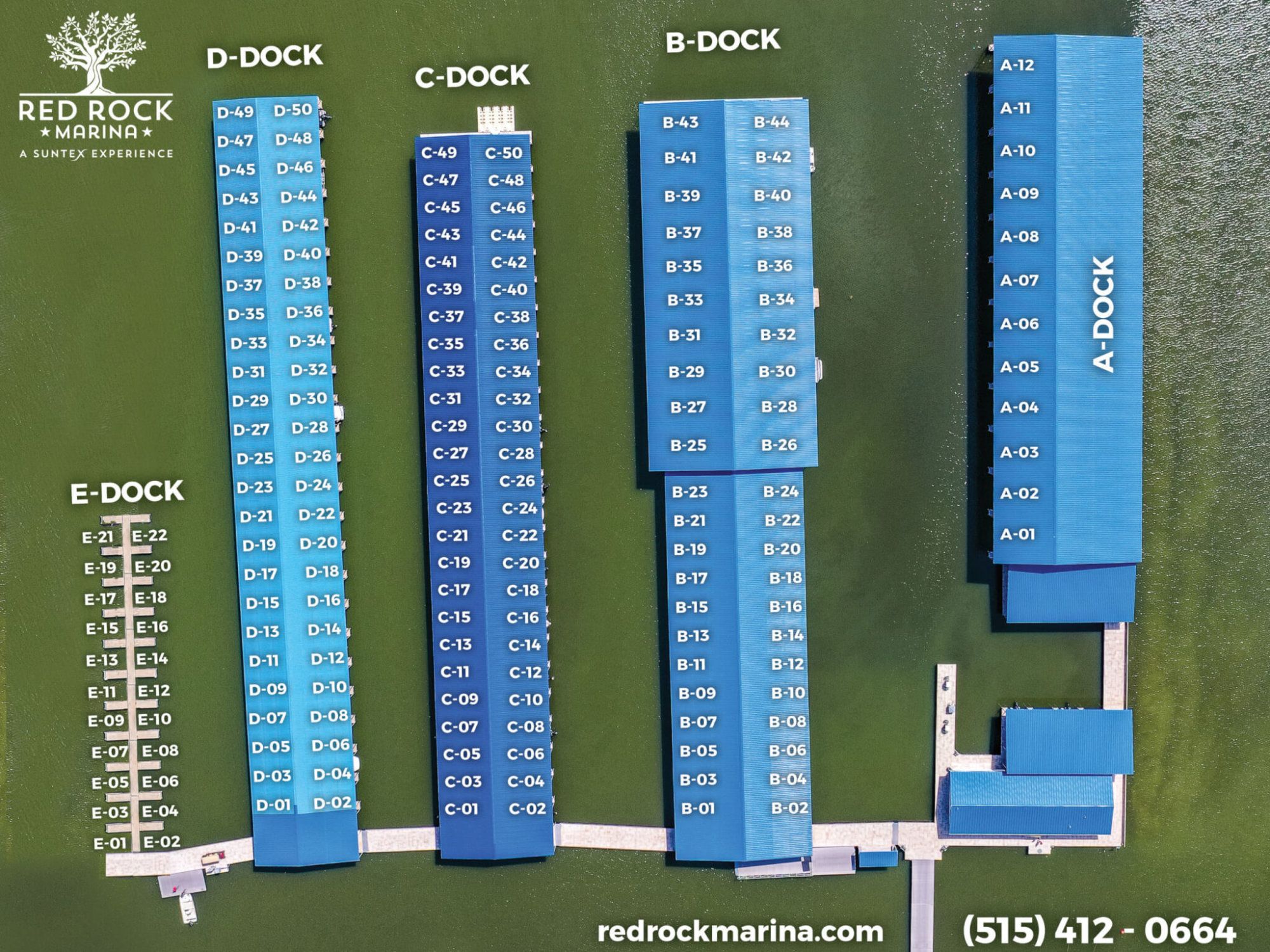 Boat Slip Map at Red Rock Marina